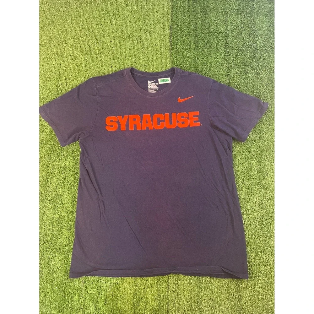Nike Syracuse Orange Mens Large Navy Blue Graphic T-Shirt Athletic Cut NCAA